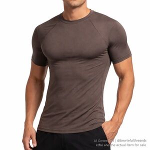 Tommie Copper Men’s L Brown Compression Short Sleeve Athletic Shirt